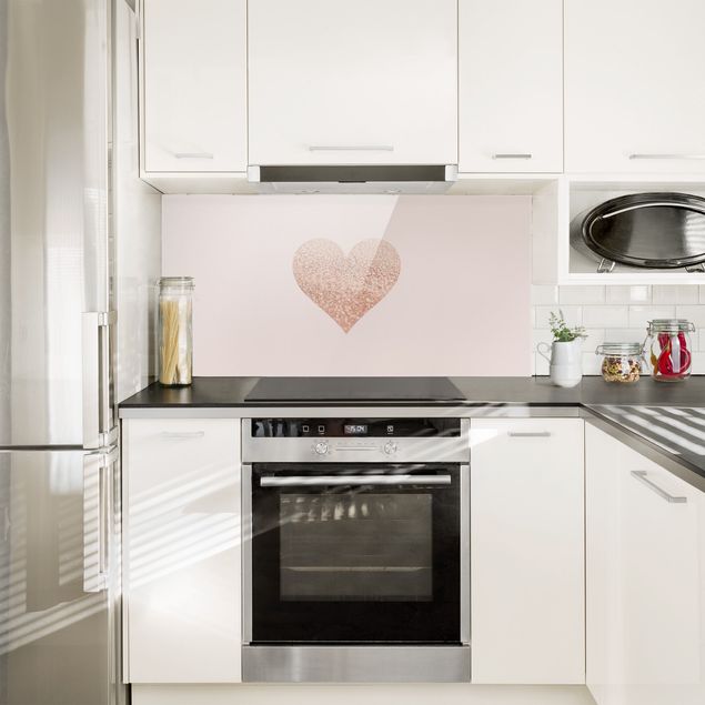 Panel szklany do kuchni Glittering Heart