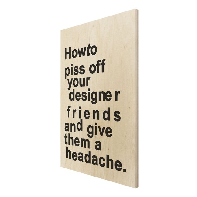 Obrazy drewniane Ból głowy projektantów