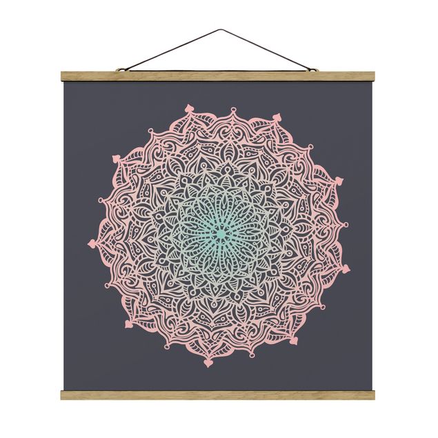 Obrazy nowoczesne Mandala Ornament w kolorach różu i błękitu