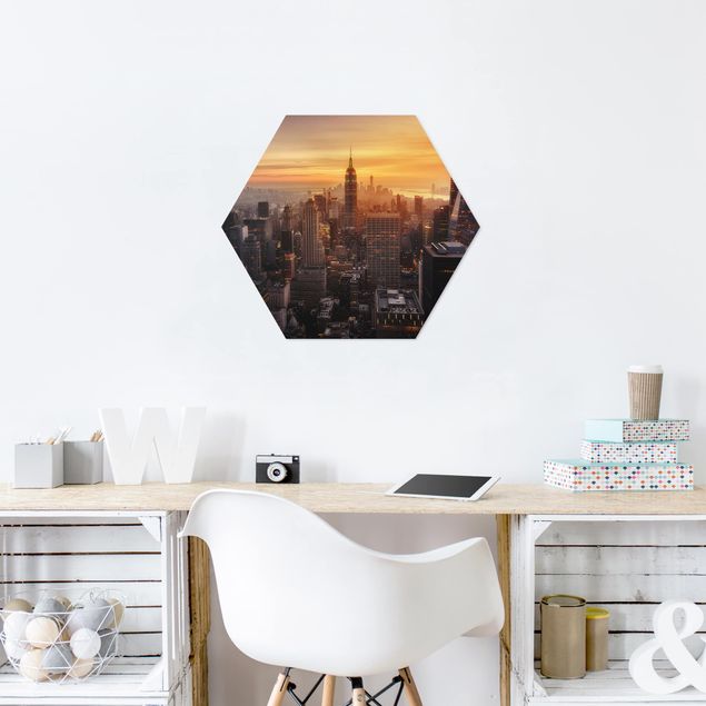 Obrazy nowoczesne Manhattan Skyline Wieczorny nastrój