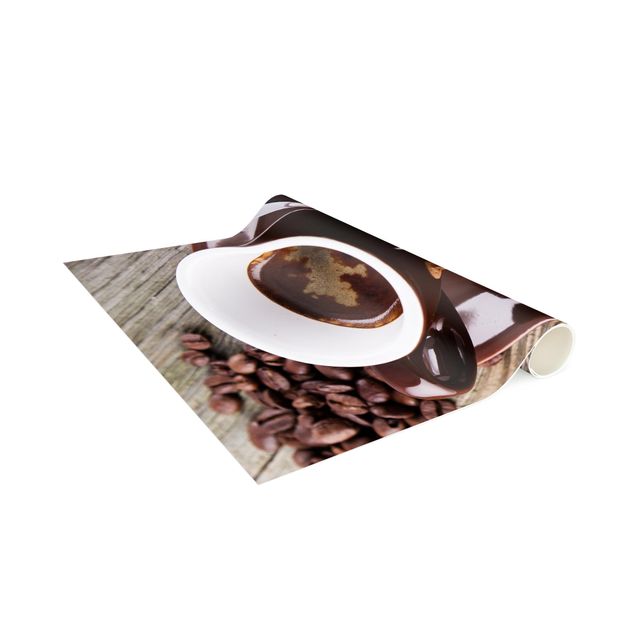 chodnik dywanowy Filiżanka do kawy z ziarnami kawy