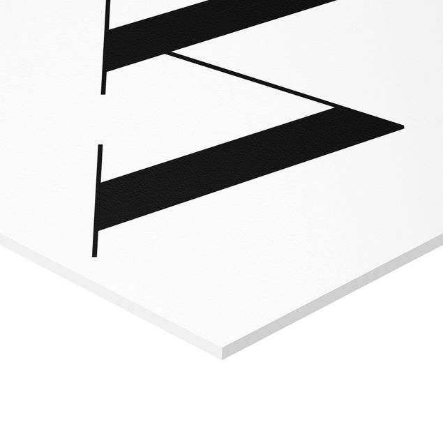 Obraz heksagonalny z Forex - Biała litera Szeryf W