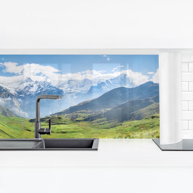 Panel ścienny do kuchni - Szwajcarska panorama alpejska