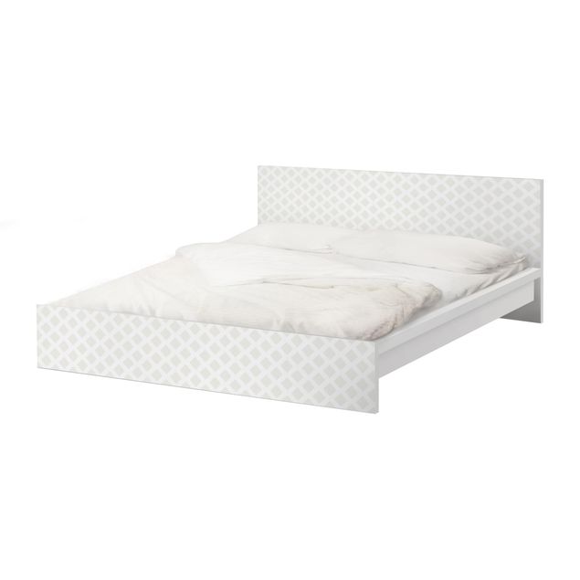 Okleina meblowa IKEA - Malm łóżko 140x200cm - Rhombic lattice jasnobeżowy