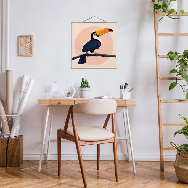Obrazy nowoczesny Ilustracja ptak tukan malarstwo pastelowe