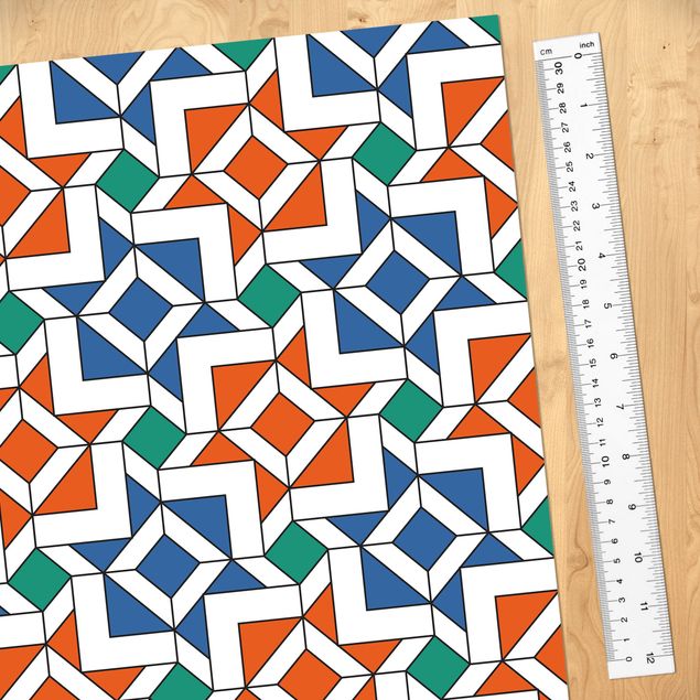 Folia samoprzylepna - Arabski wzór płytek o bardzo pięknej harmonii kolorów