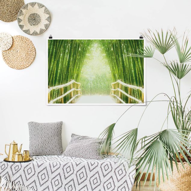 Obrazy do salonu nowoczesne Droga bambusowa