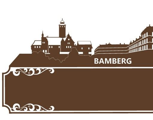 Naklejki na ścianę nazwy miast Nr AC64 Skyline Bamberg