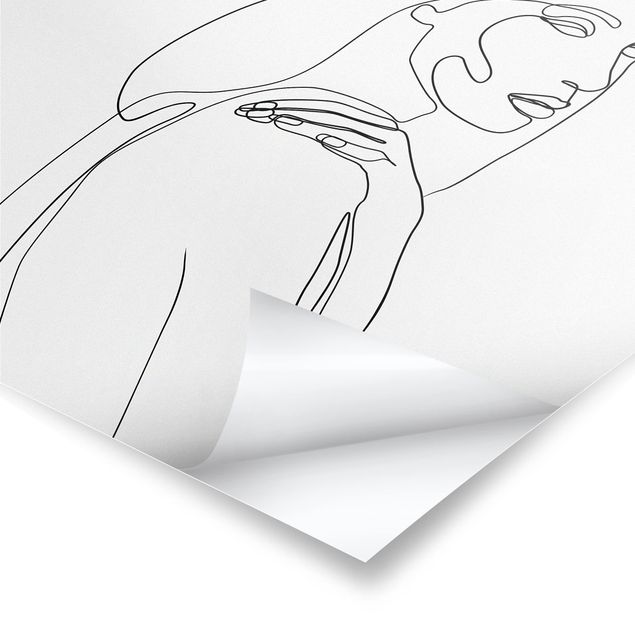 Obrazy line art Line Art Woman Shoulder czarno-biały