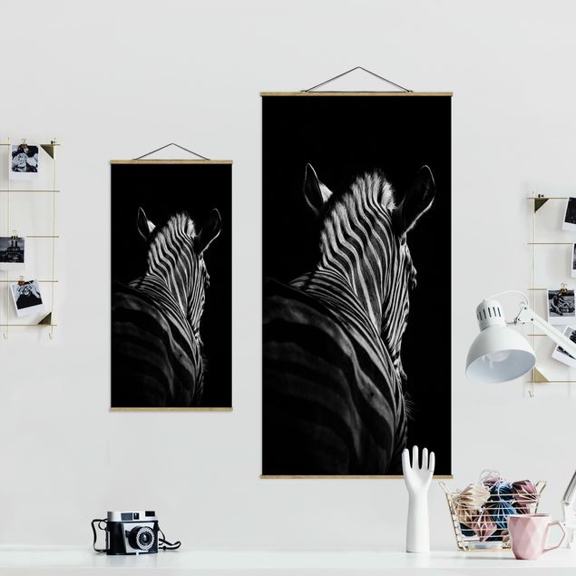 Czarno białe obrazy Sylwetka zebry ciemnej