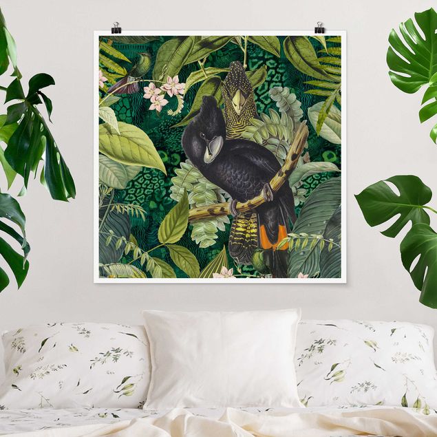 Dekoracja do kuchni Kolorowanka - Kakadu w dżungli