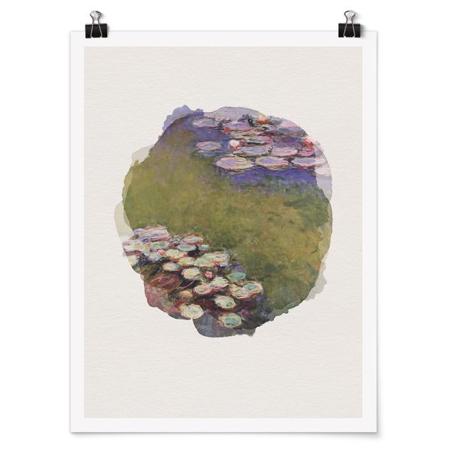 Obrazy impresjonizm Akwarele - Claude Monet - Lilie wodne