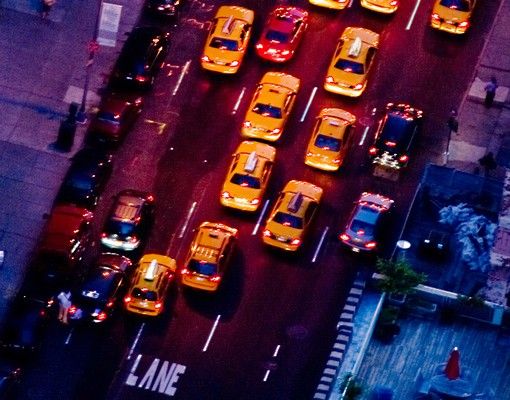 Naklejki na płytki Światła taksówek na Manhattanie