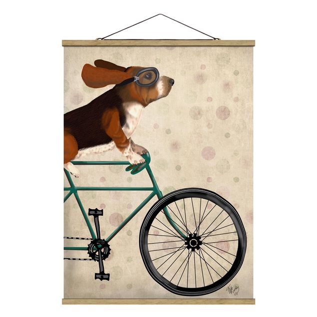 Pies obraz Wycieczka rowerowa - Basset na rowerze