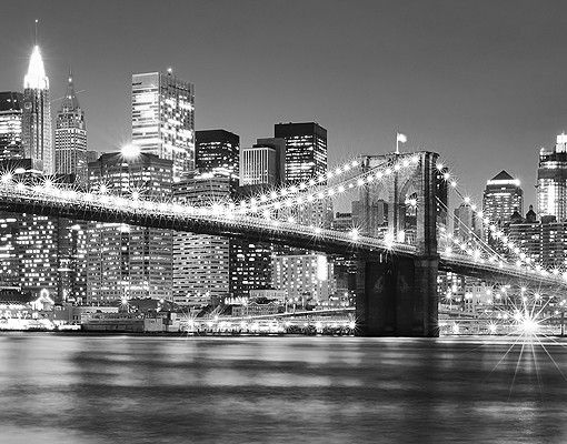 Naklejki na kafelki Most Manhattan nocą II