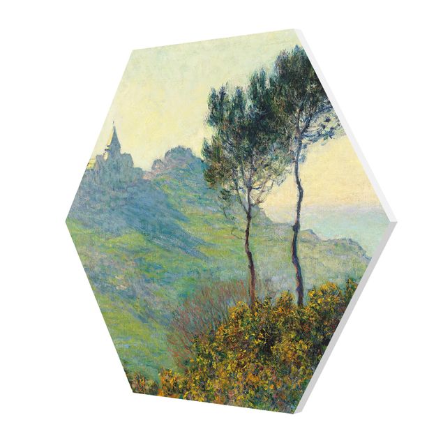 Zielony obraz Claude Monet - Wieczorne słońce w Varengeville