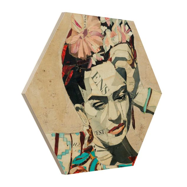 Obrazy drewniane Frida Kahlo - Kolaż Nr 1