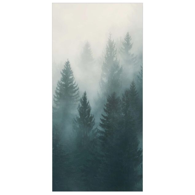 Parawan pokojowy - Las iglasty we mgle