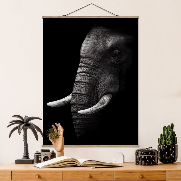 Obrazy słoń Portret ciemnego słonia