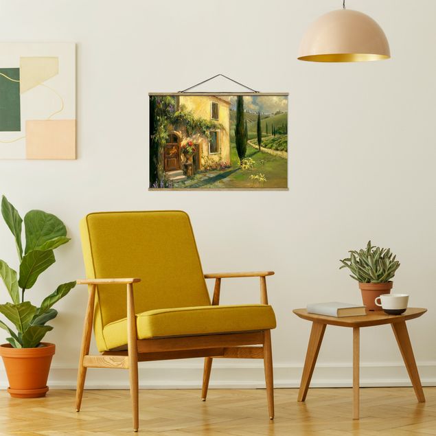 Obrazy do salonu nowoczesne Krajobraz włoski - drzewo cyprysowe