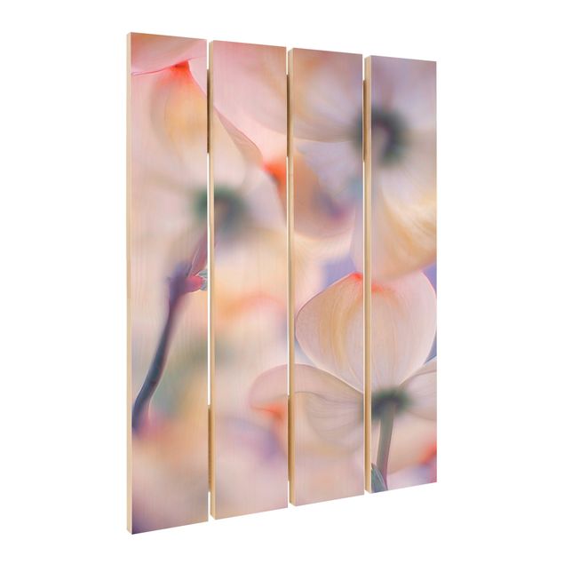 Obraz z drewna - Kwiaty pod kwiatami