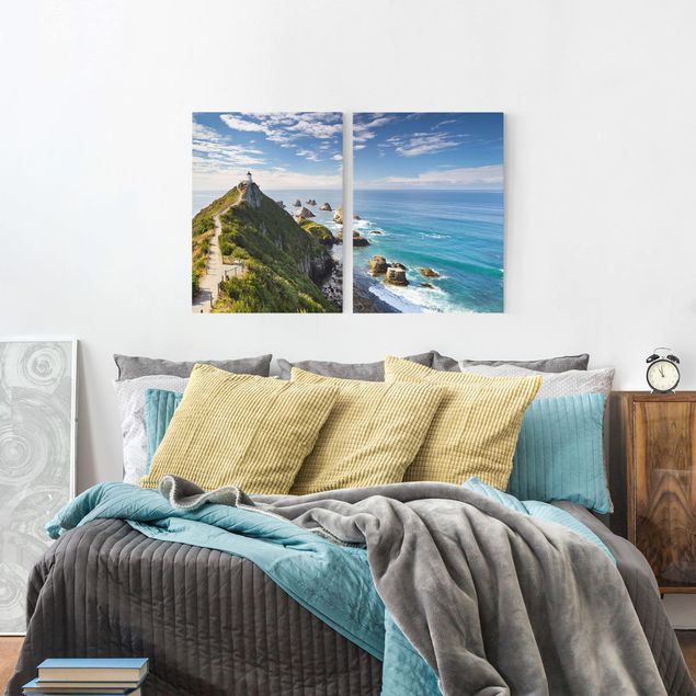 Obrazy nowoczesne Nugget Point Latarnia morska i morze Nowa Zelandia