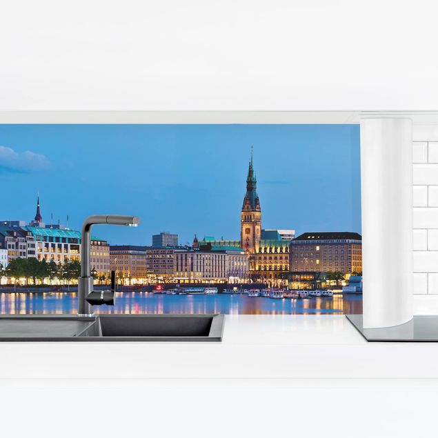Panel ścienny do kuchni - panorama Hamburga