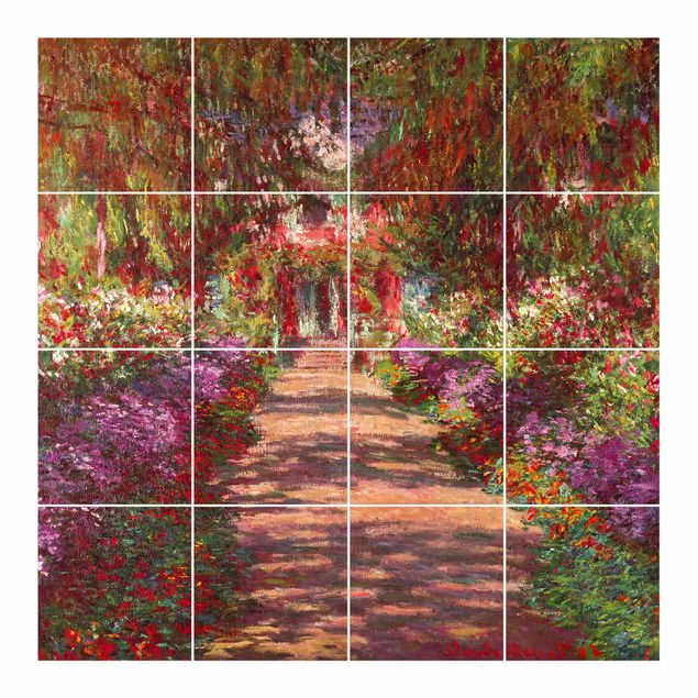 Naklejki na płytki kwiaty Claude Monet - Ścieżka w ogrodzie Moneta w Giverny