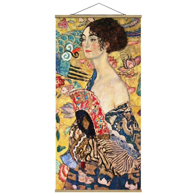 Obrazy nowoczesne Gustav Klimt - Dama z wachlarzem