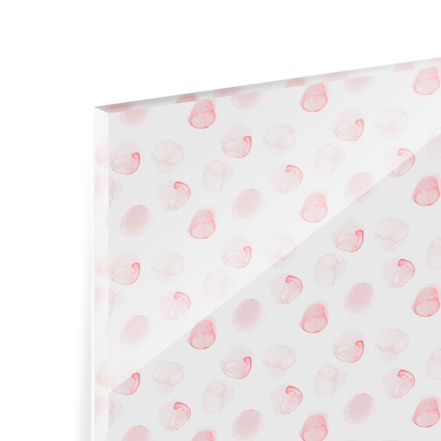 Panel szklany do kuchni - Watercolour Dots Rosa