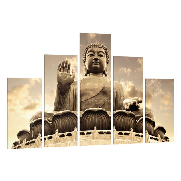 Góry obraz Wielki Budda Sepia