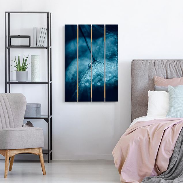 Obrazy na ścianę Błękitny mniszek lekarski w deszczu