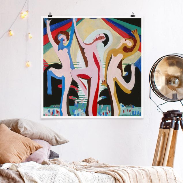 Obrazy do salonu nowoczesne Ernst Ludwig Kirchner - Taniec kolorów