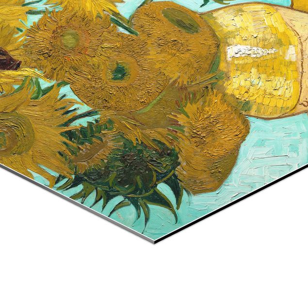 żółty obraz Vincent van Gogh - Wazon ze słonecznikami
