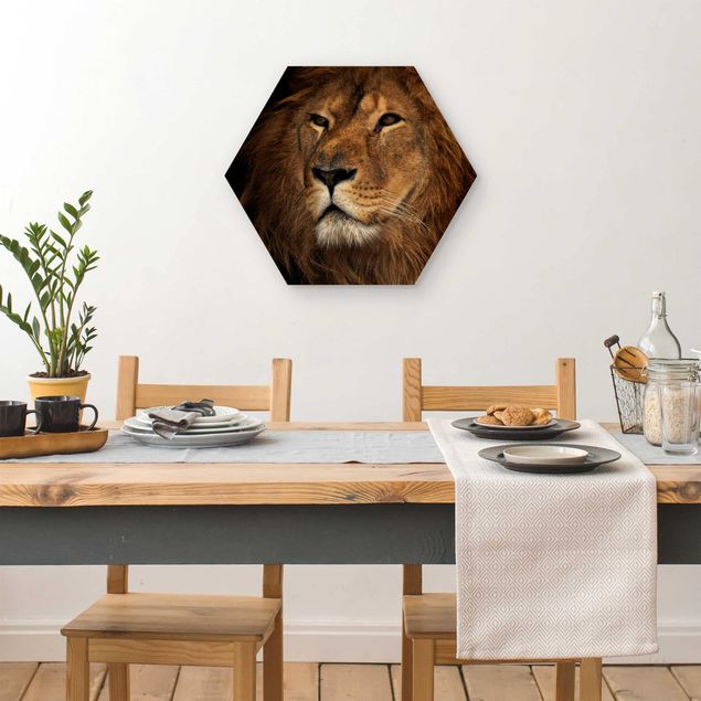 Obrazy drewniane Widok lwa