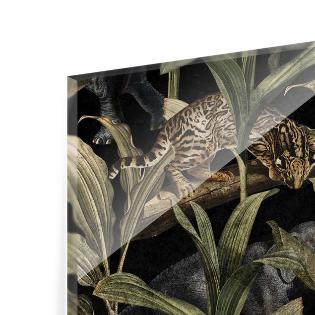 Panel kuchenny - Tropical Night With Leopard - Format poziomy 1:1