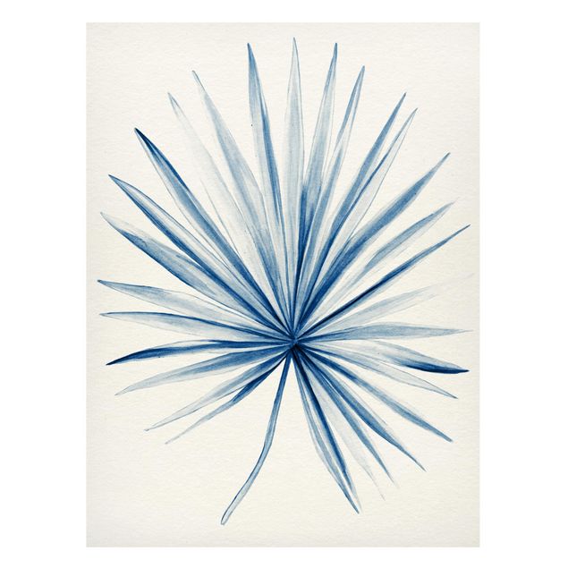 Obrazy do salonu nowoczesne Rysunek Tropikalna palma wachlarzowa w kolorze indygo