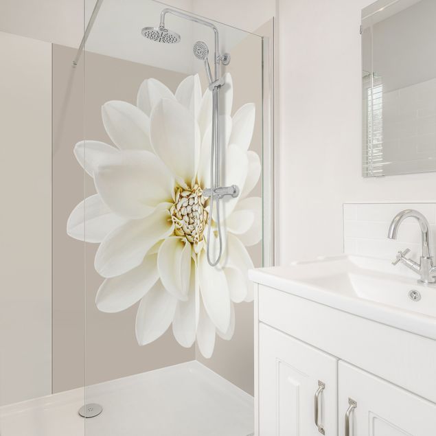 Tylna ścianka prysznicowa - Dahlia White Taupe Pastel Centered