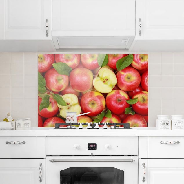 Panel szklany do kuchni soczyste jabłka