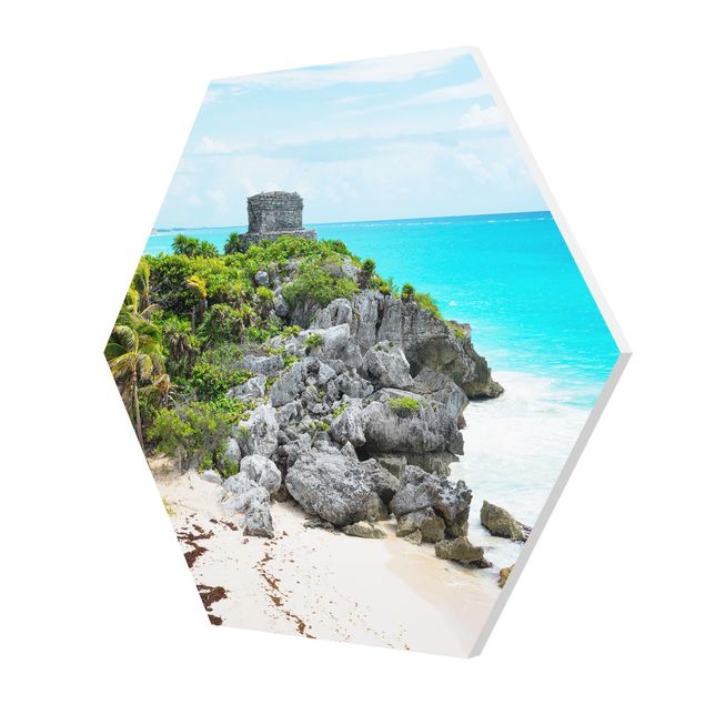 Obraz morze plaża Wybrzeże Karaibskie Ruiny Tulum