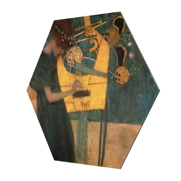 Zielony obraz Gustav Klimt - Muzyka