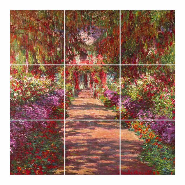 Naklejki na płytki Claude Monet - Ścieżka w ogrodzie Moneta w Giverny