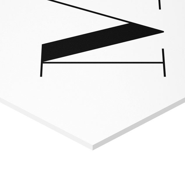Obraz heksagonalny z Forex - Biała litera Szeryf M