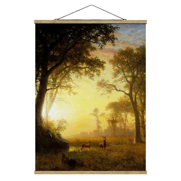 Obraz z jeleniem Albert Bierstadt - Słoneczna polana