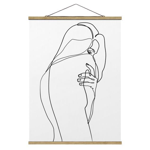 Obrazy nowoczesne Line Art Woman Nude Shoulder czarno-biały