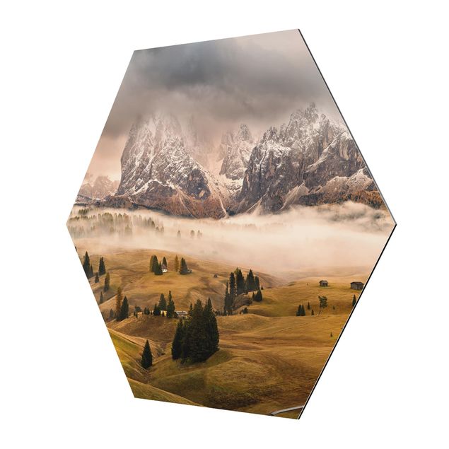 Obraz heksagonalny z Alu-Dibond - Mity Dolomitów