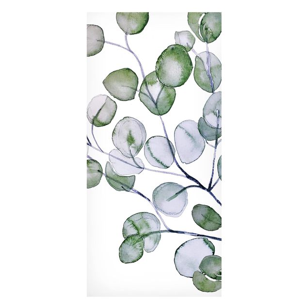 Obrazy do salonu Zielona akwarela Gałązka eukaliptusa