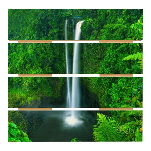 Obraz z drewna - Paradyski wodospad