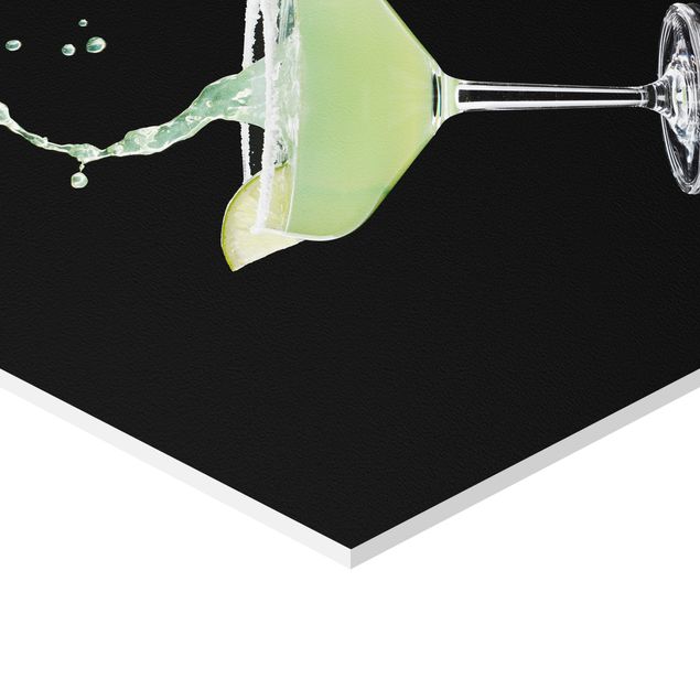 Obraz heksagonalny z Forex 4-częściowy - Cocktail Splash Czarny