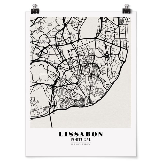 Obrazy powiedzenia City Map Lisbon - Klasyczna